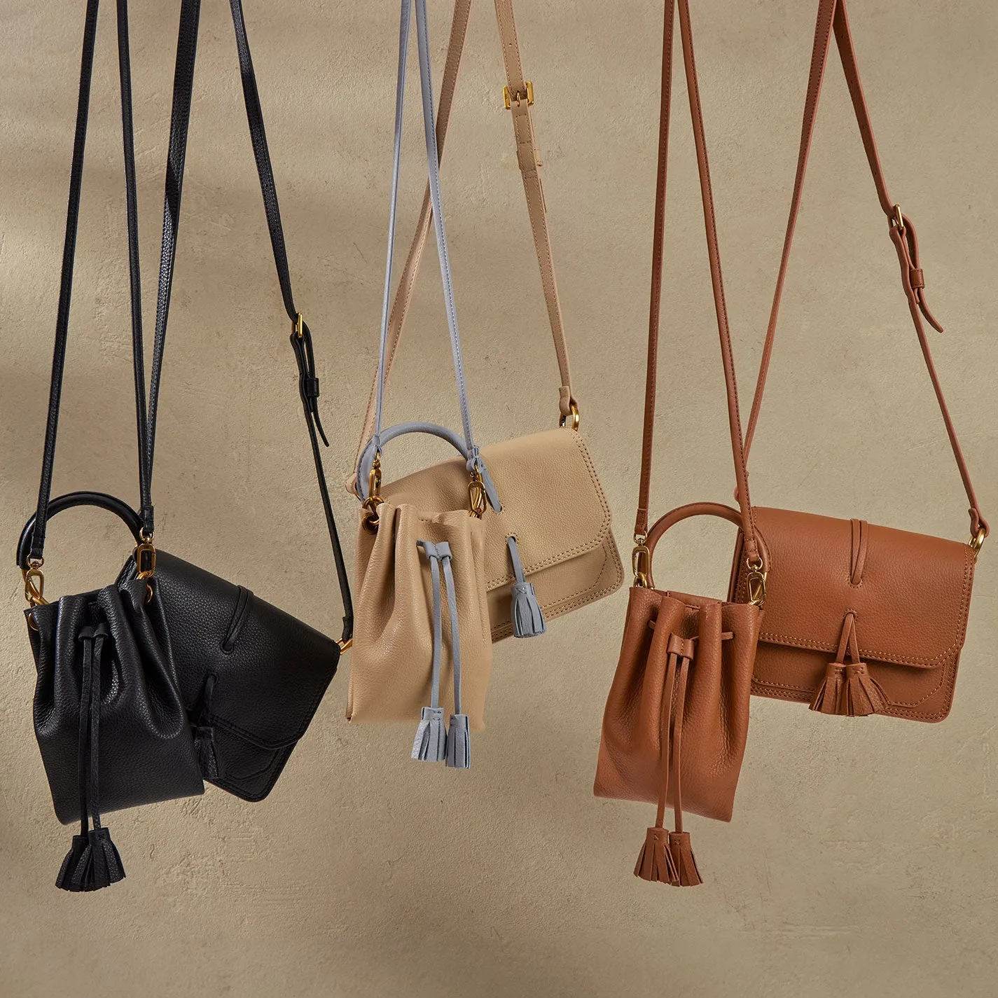 Eden Small Crossbody In Pebbled Leather - Warm Honey