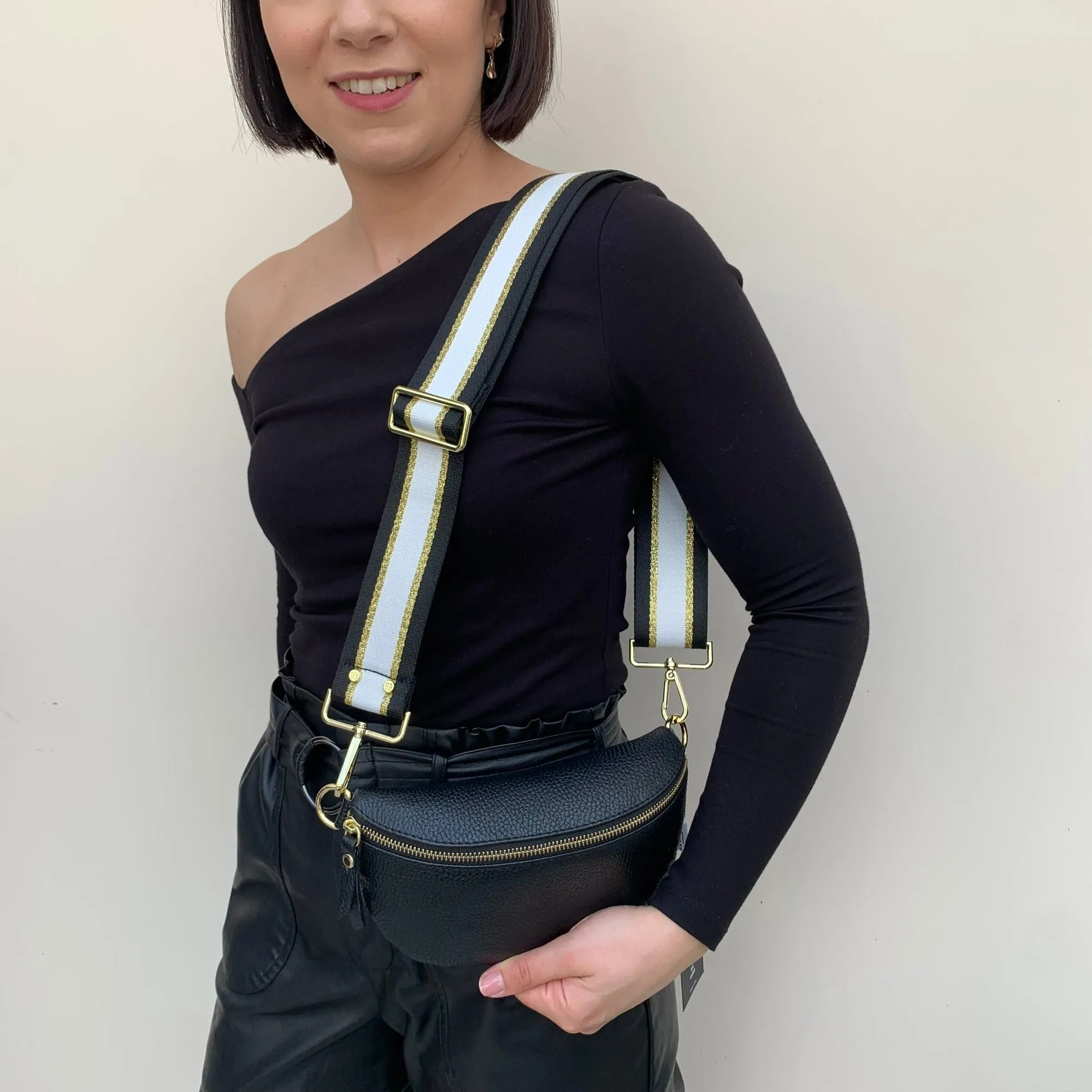 Elie Beaumont Black Leather Sling Bag