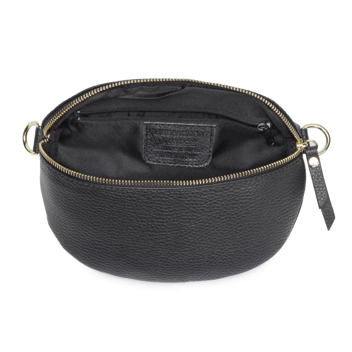 Elie Beaumont Black Leather Sling Bag
