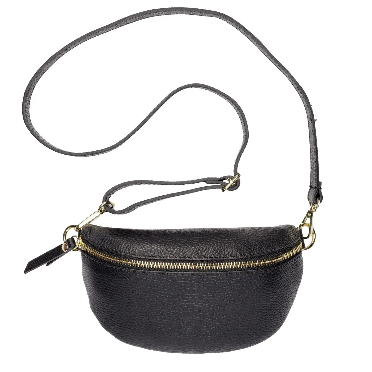 Elie Beaumont Black Leather Sling Bag