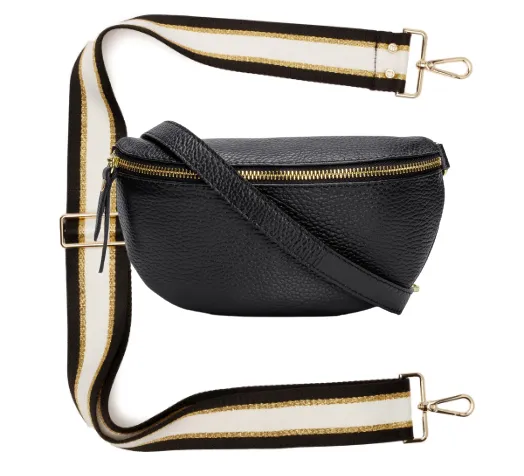 Elie Beaumont Black Leather Sling Bag