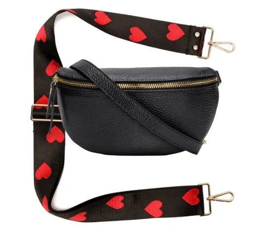 Elie Beaumont Black Leather Sling Bag