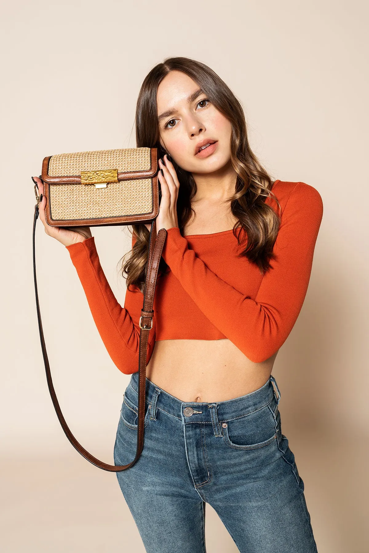 Elizabeth Vegan Straw Crossbody