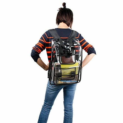 Estarer Clear Backpack Travel Beach Work Security Students Bag Transparent Schoolbag Satchel School