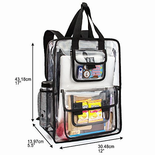 Estarer Clear Backpack Travel Beach Work Security Students Bag Transparent Schoolbag Satchel School