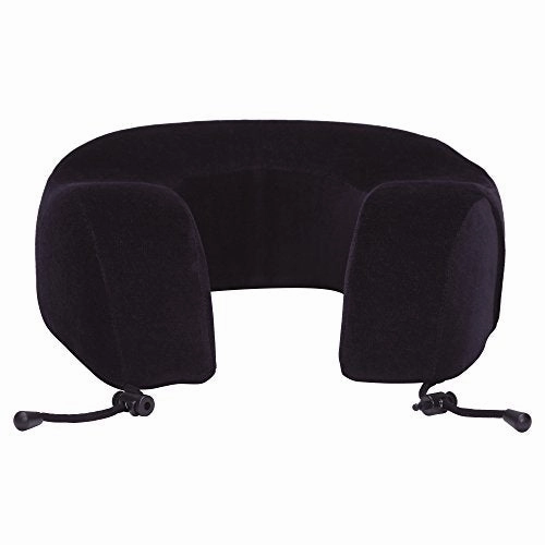 Everlasting Comfort 100% Pure Memory Foam Neck Pillow Airplane Travel Kit With Ultra Plush Velour