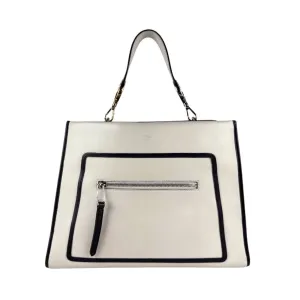 Fendi ivory Leather Handbag Shoulder Bag (Pre-Owned)