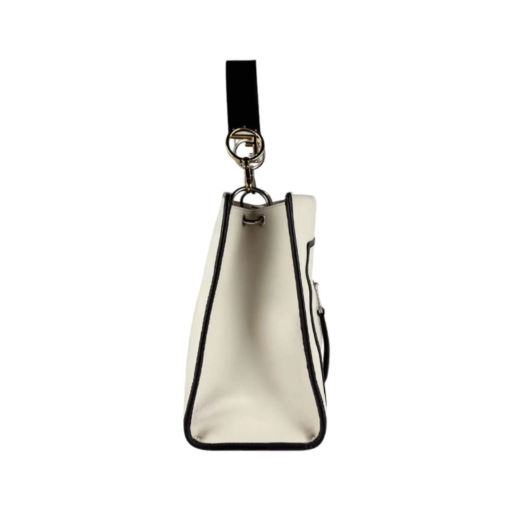 Fendi ivory Leather Handbag Shoulder Bag (Pre-Owned)