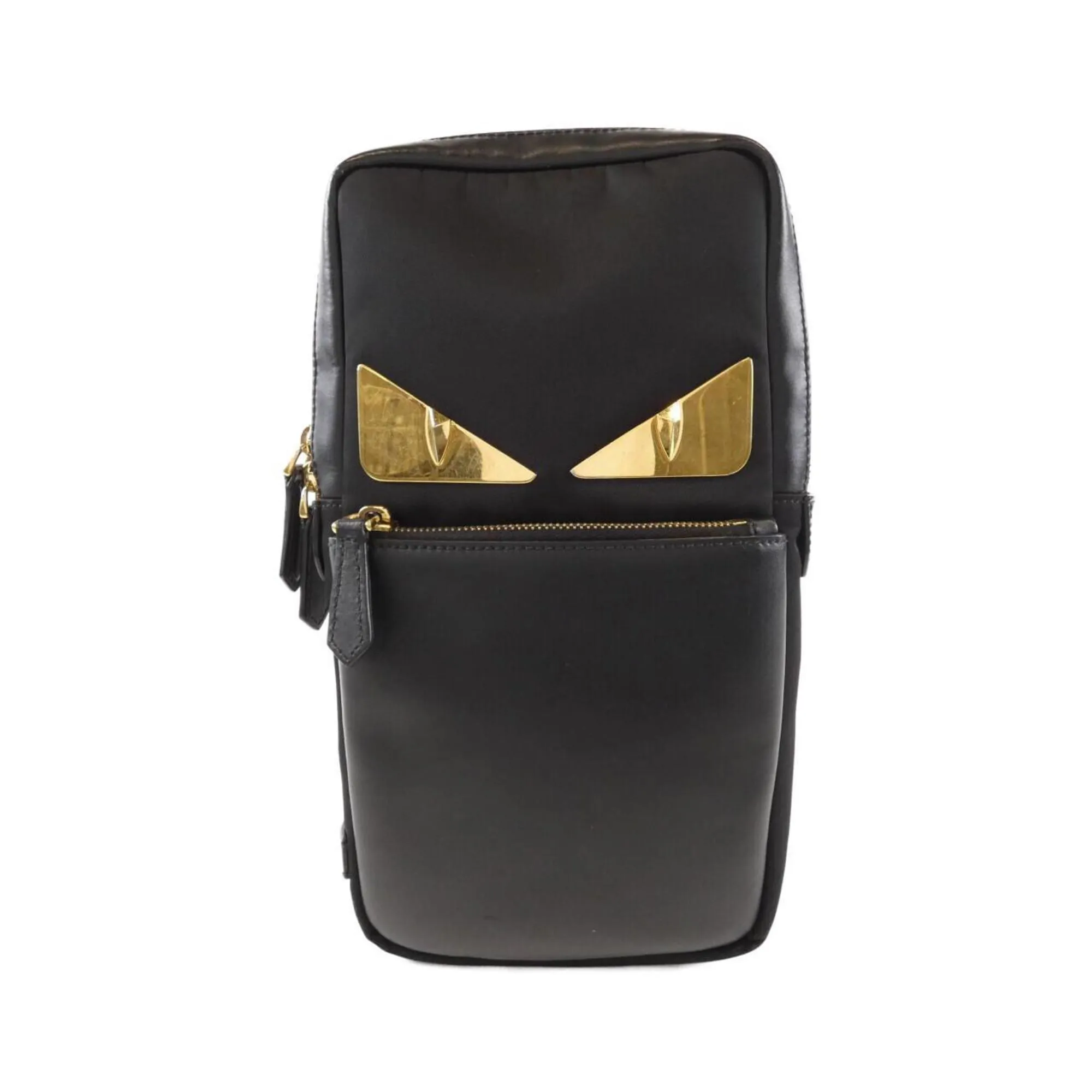 Fendi Nylon Leather Shoulder Bag (Pre-Owned)