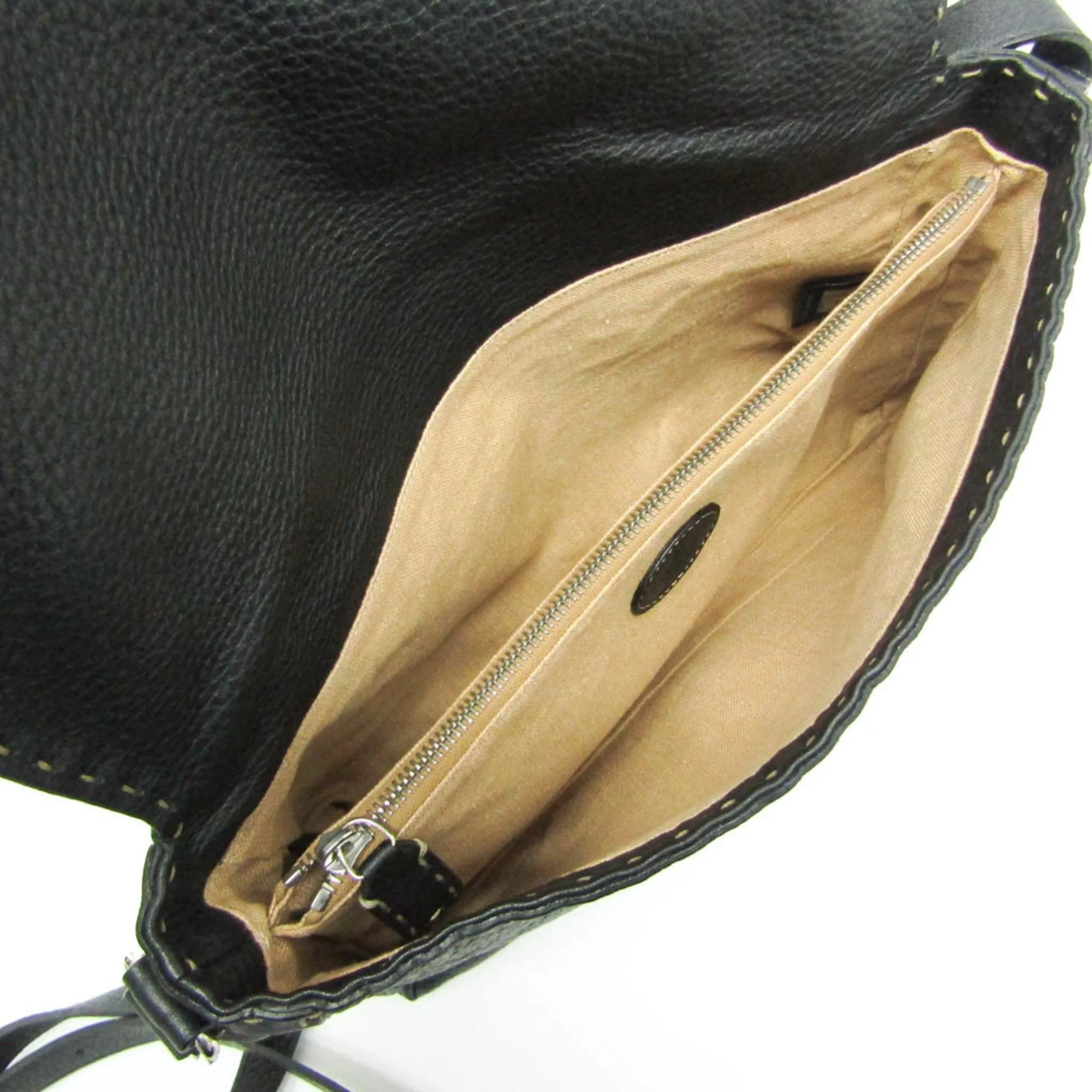 Fendi Selleria Leather Messenger Bag Shoulder Bag (Pre-Owned)
