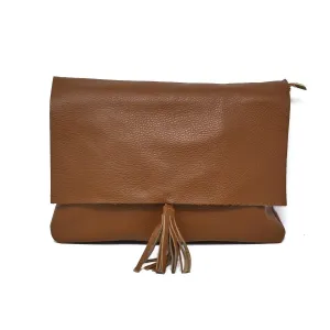 Finley Leather Handbag In Camel