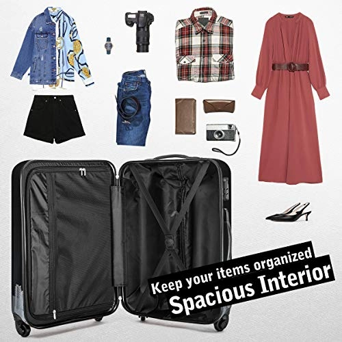Flieks 3 Piece Luggage Set Hardside Suitcase with Spinner Wheels (Color1)