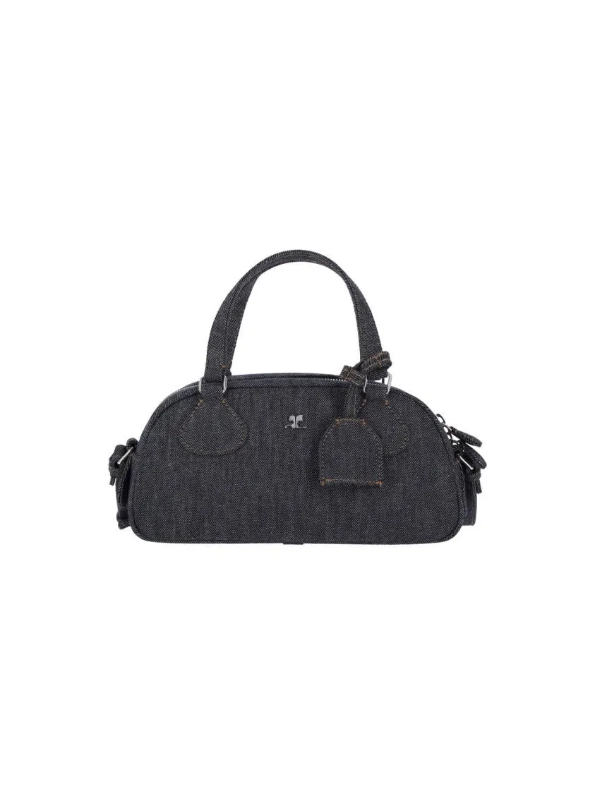 Friday Bowling" Shoulder Bag - Denim