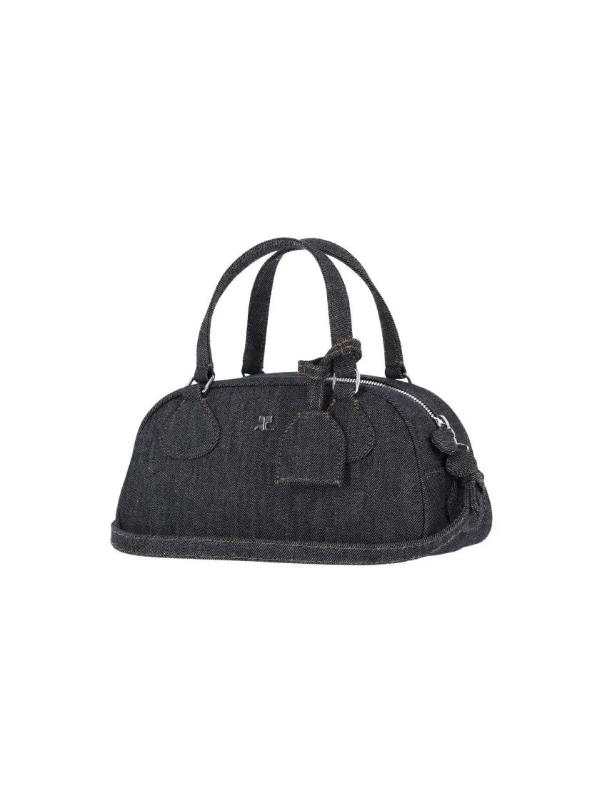 Friday Bowling" Shoulder Bag - Denim