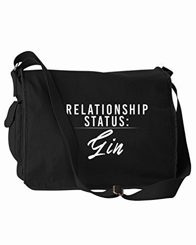 Funny Relationship Status:Gin Alcohol Black Canvas Messenger Bag