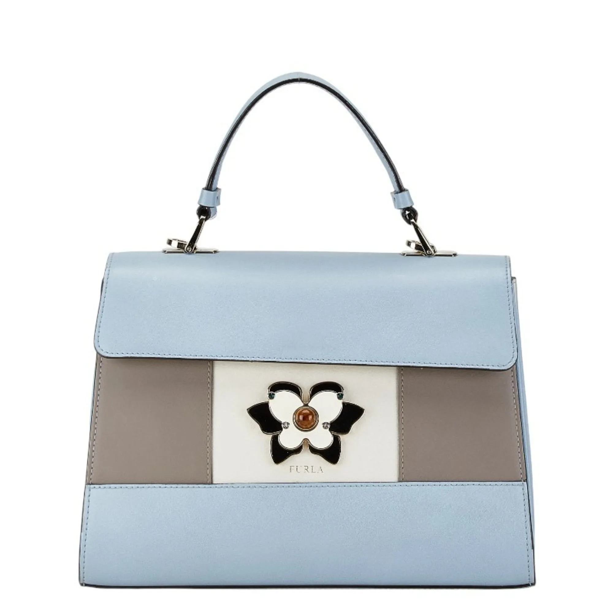 Furla blue  Leather Handbag Shoulder Bag (Pre-Owned)