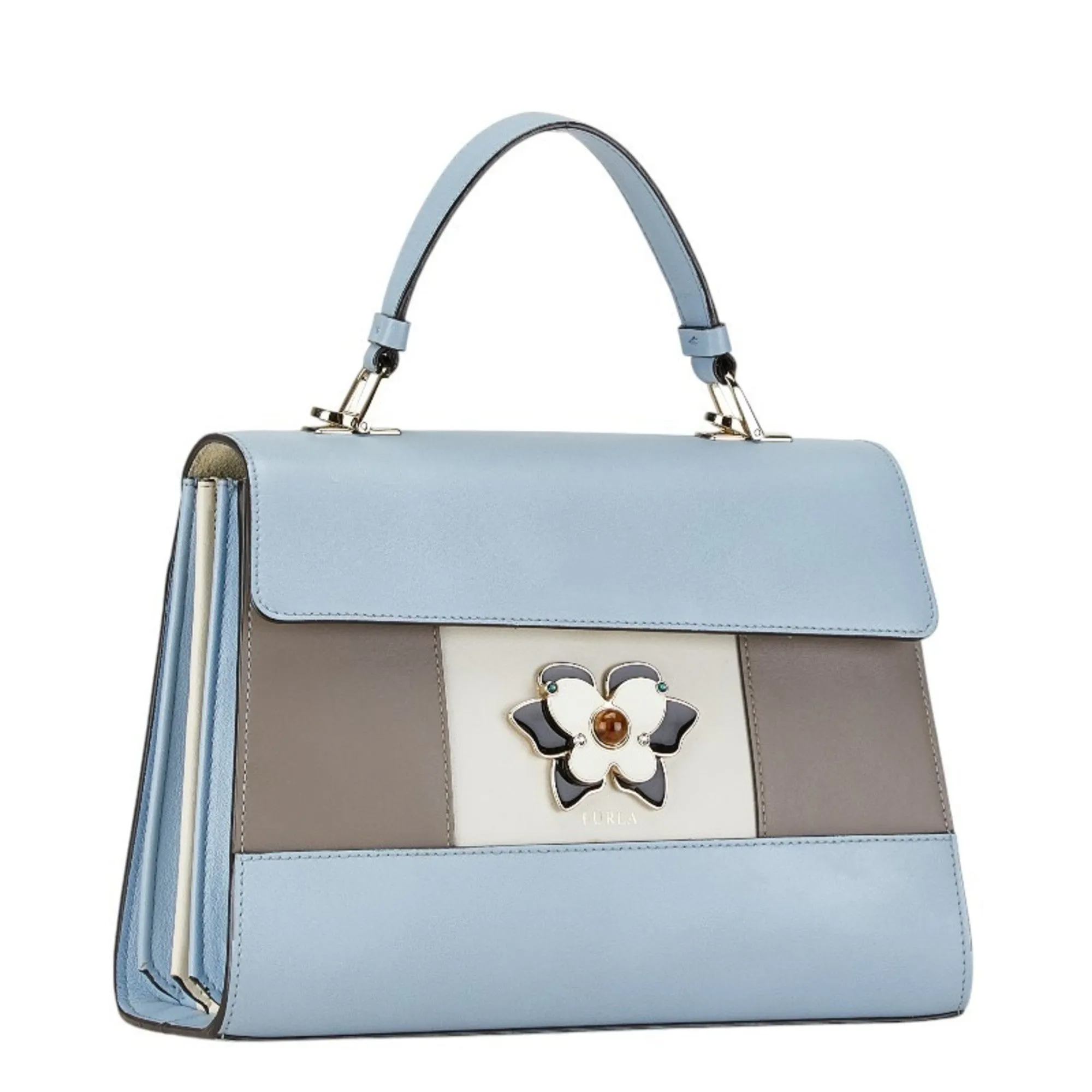 Furla blue  Leather Handbag Shoulder Bag (Pre-Owned)