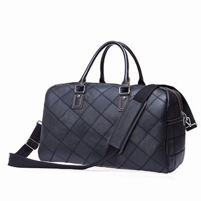 Genuine Leather Travel Bag Men Vintage Duffel Bag Patchwork Cow Leather Handbag Carry On Luggage