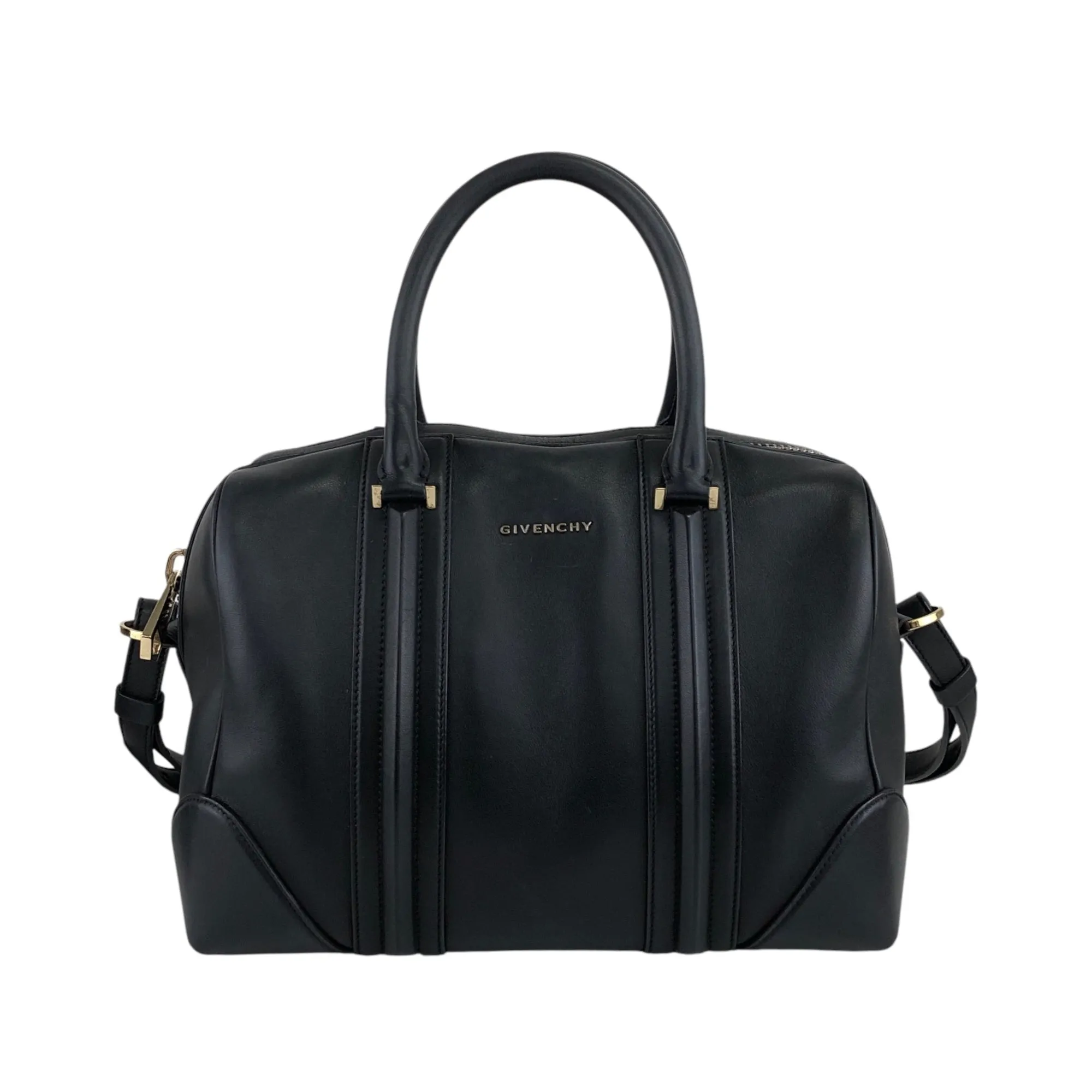 GIVENCHY Logo Two-way Boston bag Shoulder bag Black Vintage apxp26