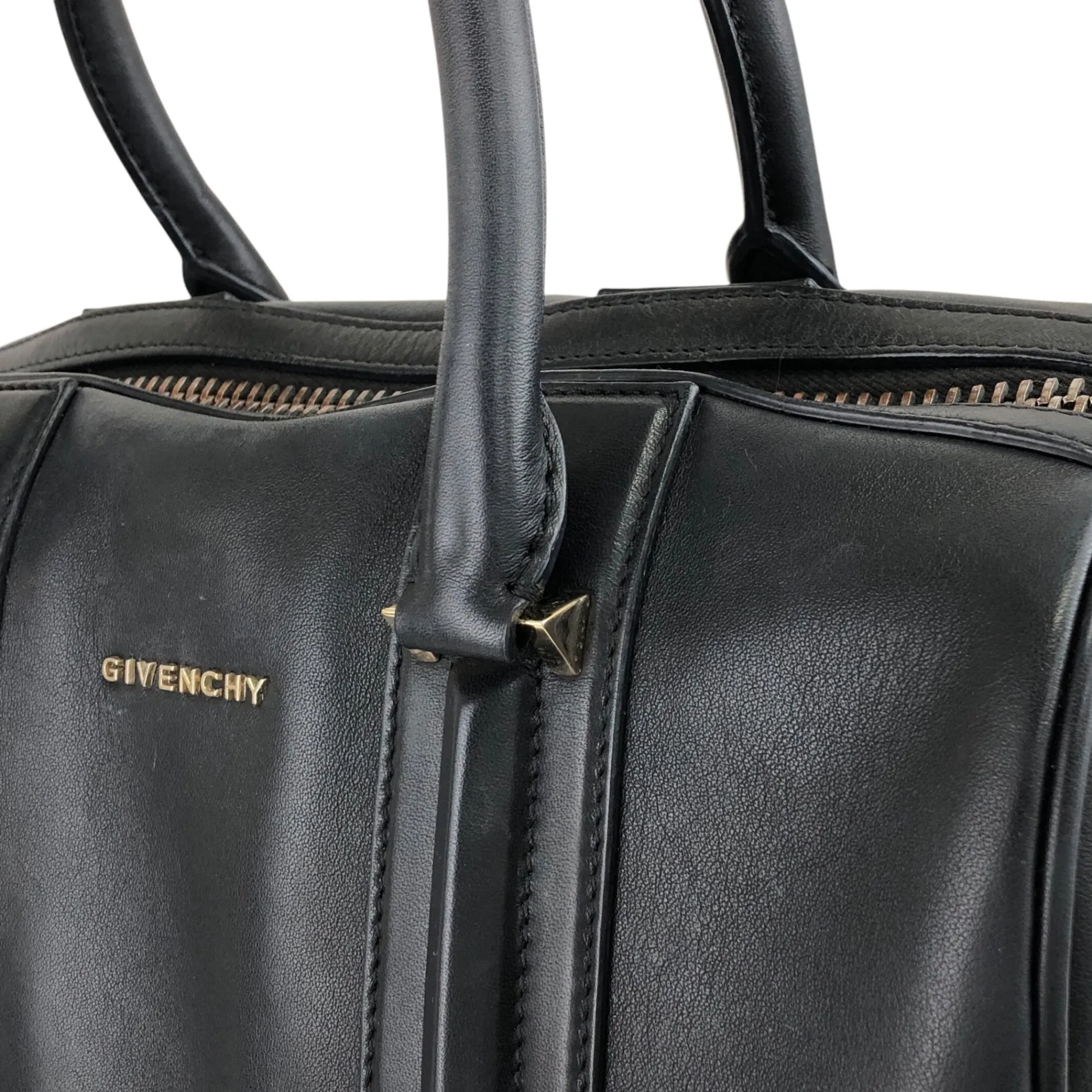 GIVENCHY Logo Two-way Boston bag Shoulder bag Black Vintage apxp26