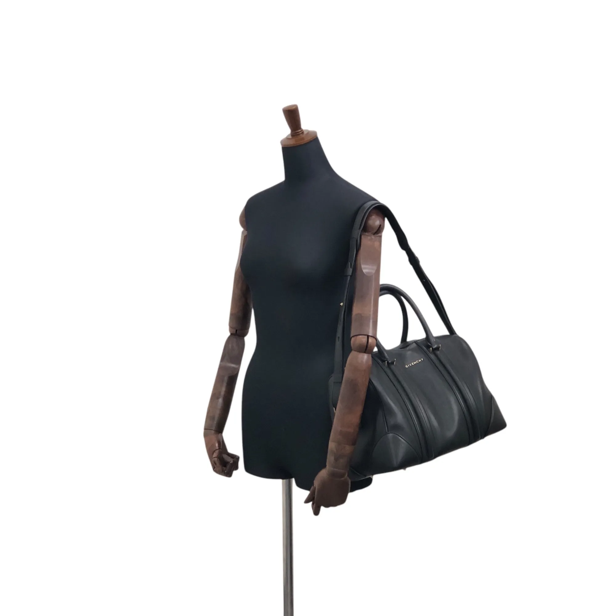 GIVENCHY Logo Two-way Boston bag Shoulder bag Black Vintage apxp26
