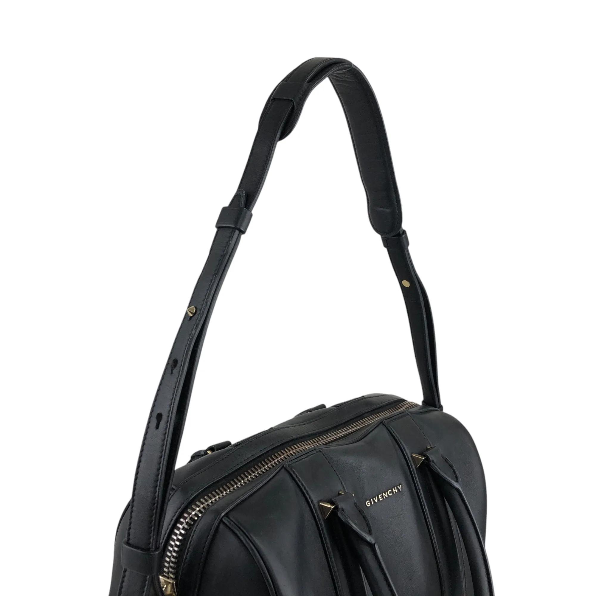 GIVENCHY Logo Two-way Boston bag Shoulder bag Black Vintage apxp26