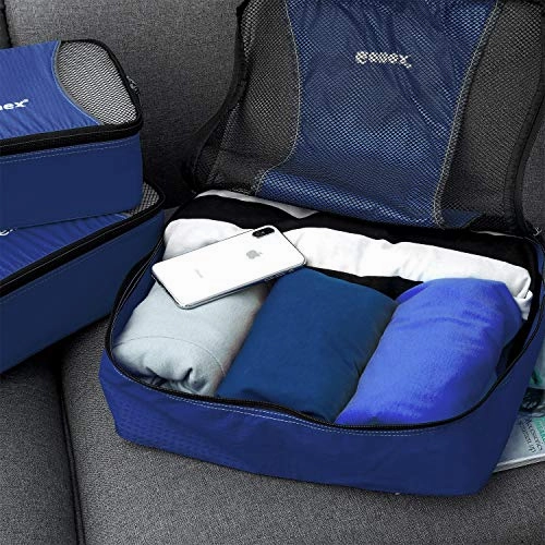 Gonex Packing Cubes Travel Luggage Organizer with Shoe Bag (Deep Blue)