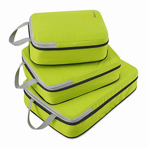 Gonex Packing Cubes, Travel Organizers Set of 3 Upgraded L M S(Light Green)