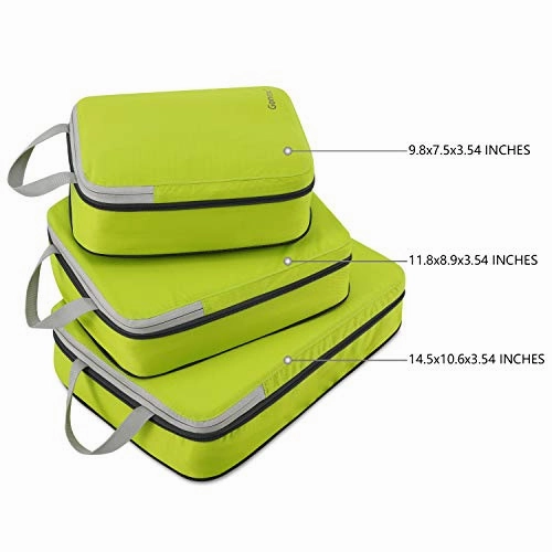 Gonex Packing Cubes, Travel Organizers Set of 3 Upgraded L M S(Light Green)