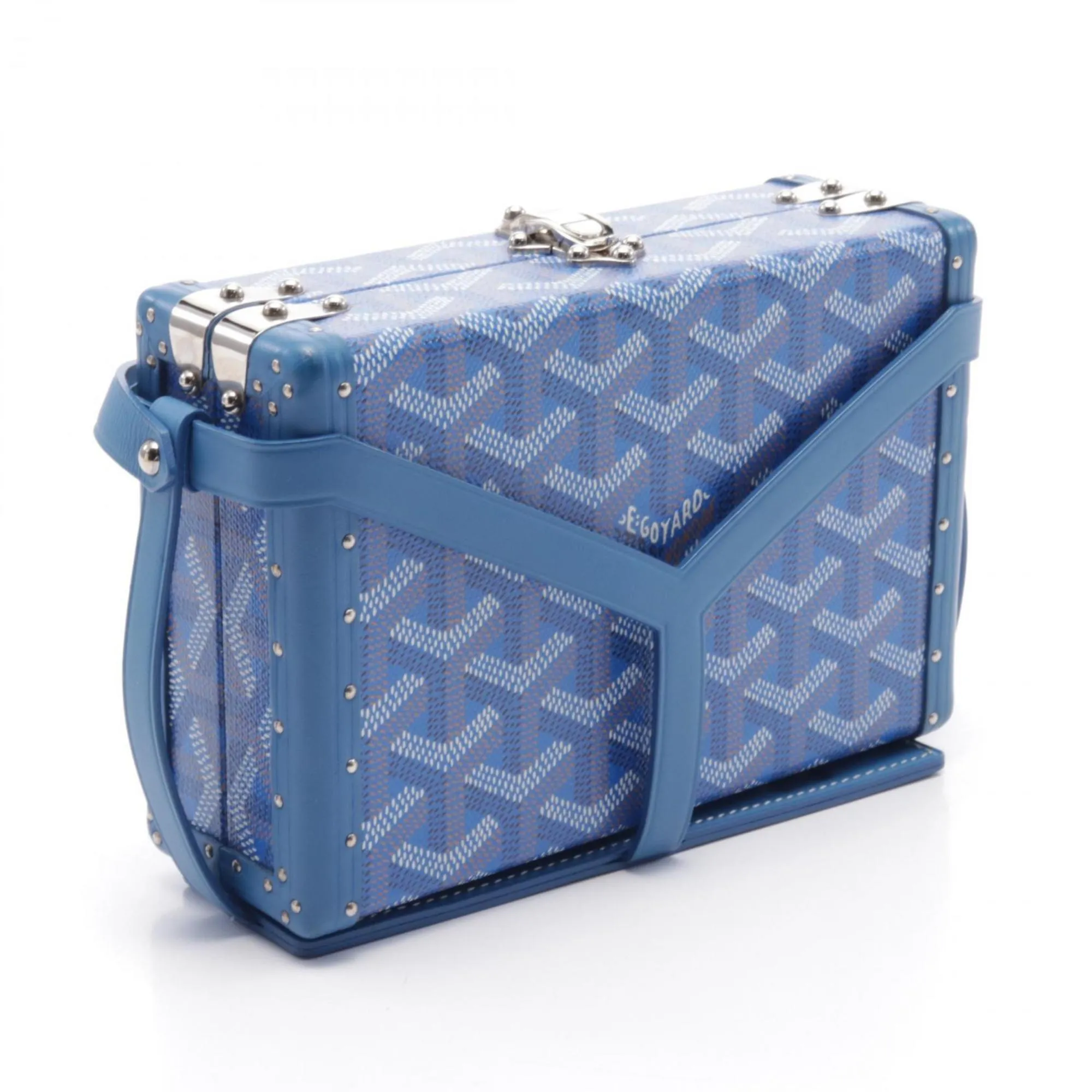 Goyard blue Coated Canvas Leather Shoulder Bag (Pre-Owned)