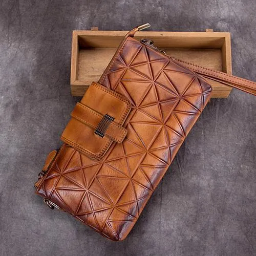 Grey Geometric Ladies Leather Zipper Chain Shoulder Bag Red Long Wallet Phone Clutch Bag Purse for Women