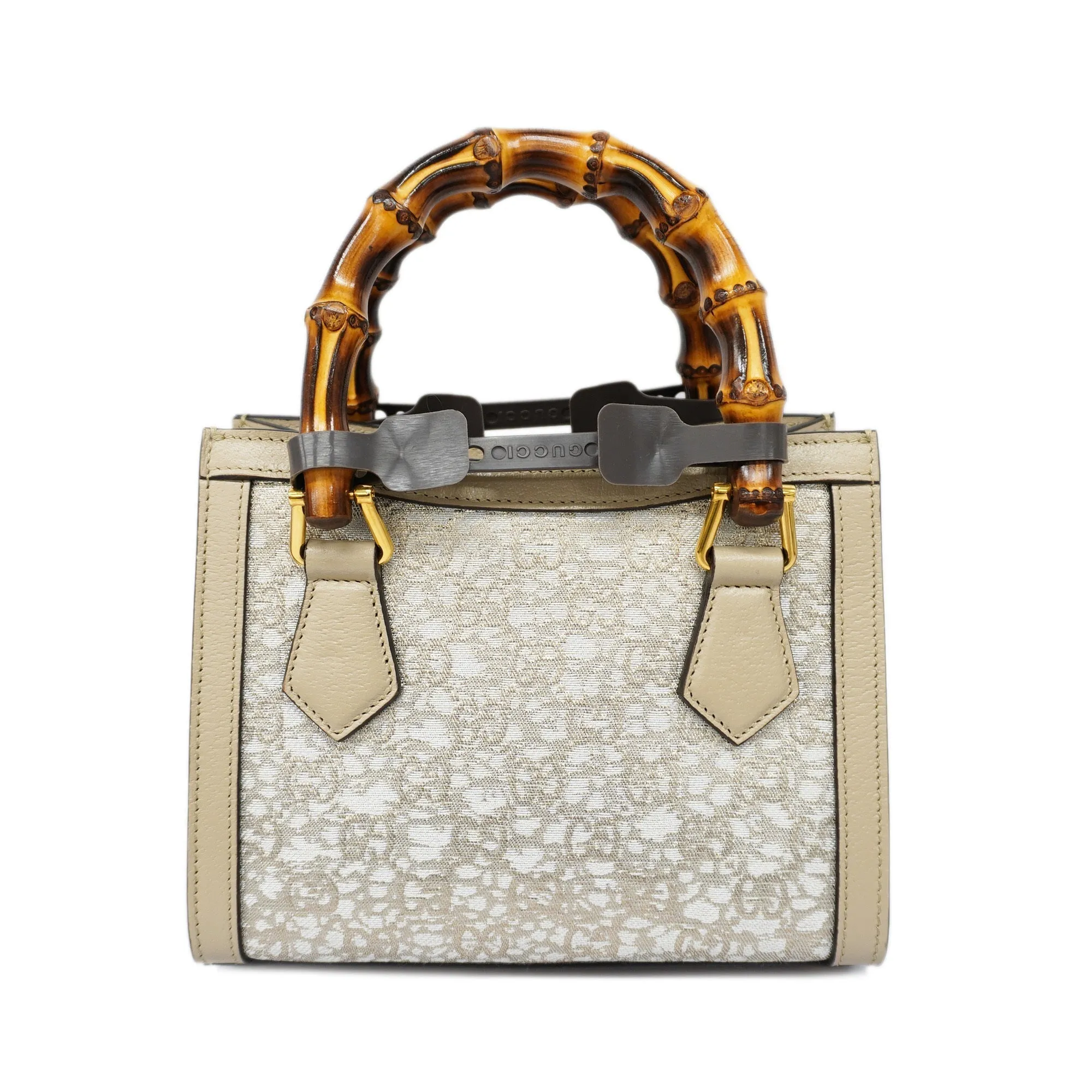 GUCCI  2way Bag Diana 702732 Leather,Canvas Handbag,Shoulder Bag Grayish