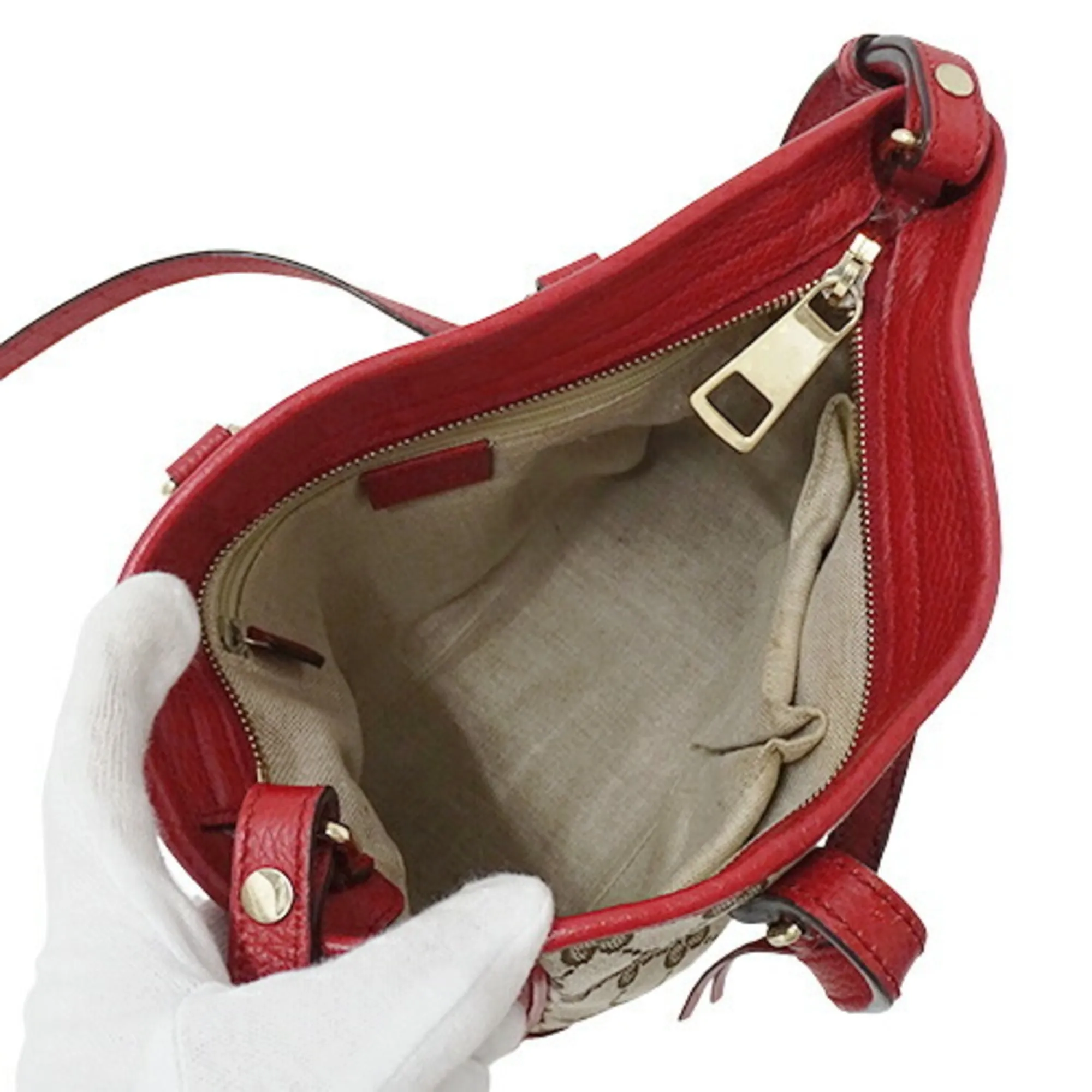 GUCCI bag ladies handbag shoulder 2way GG canvas brown red 449241