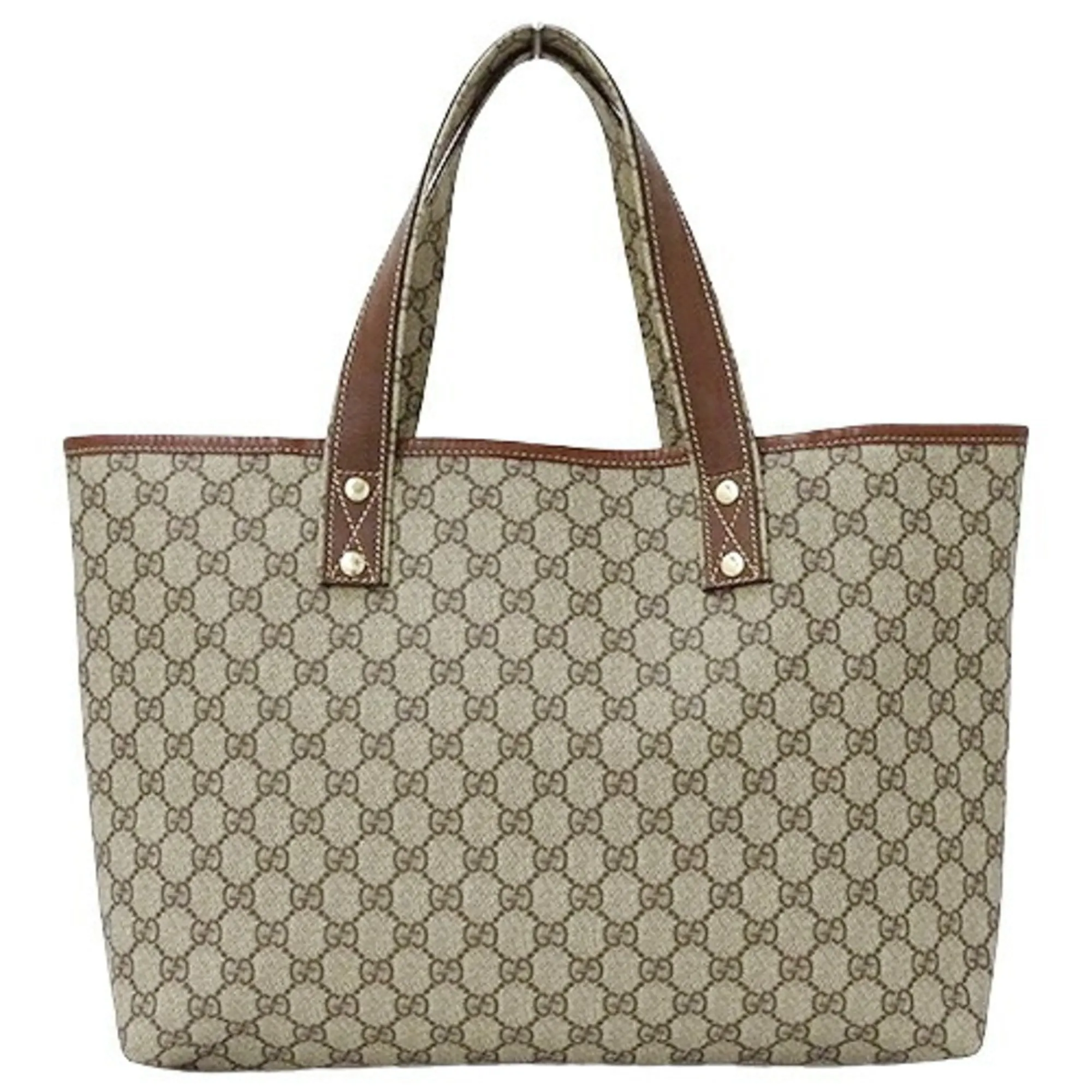 GUCCI bag ladies tote shoulder GG plus brown beige 211134