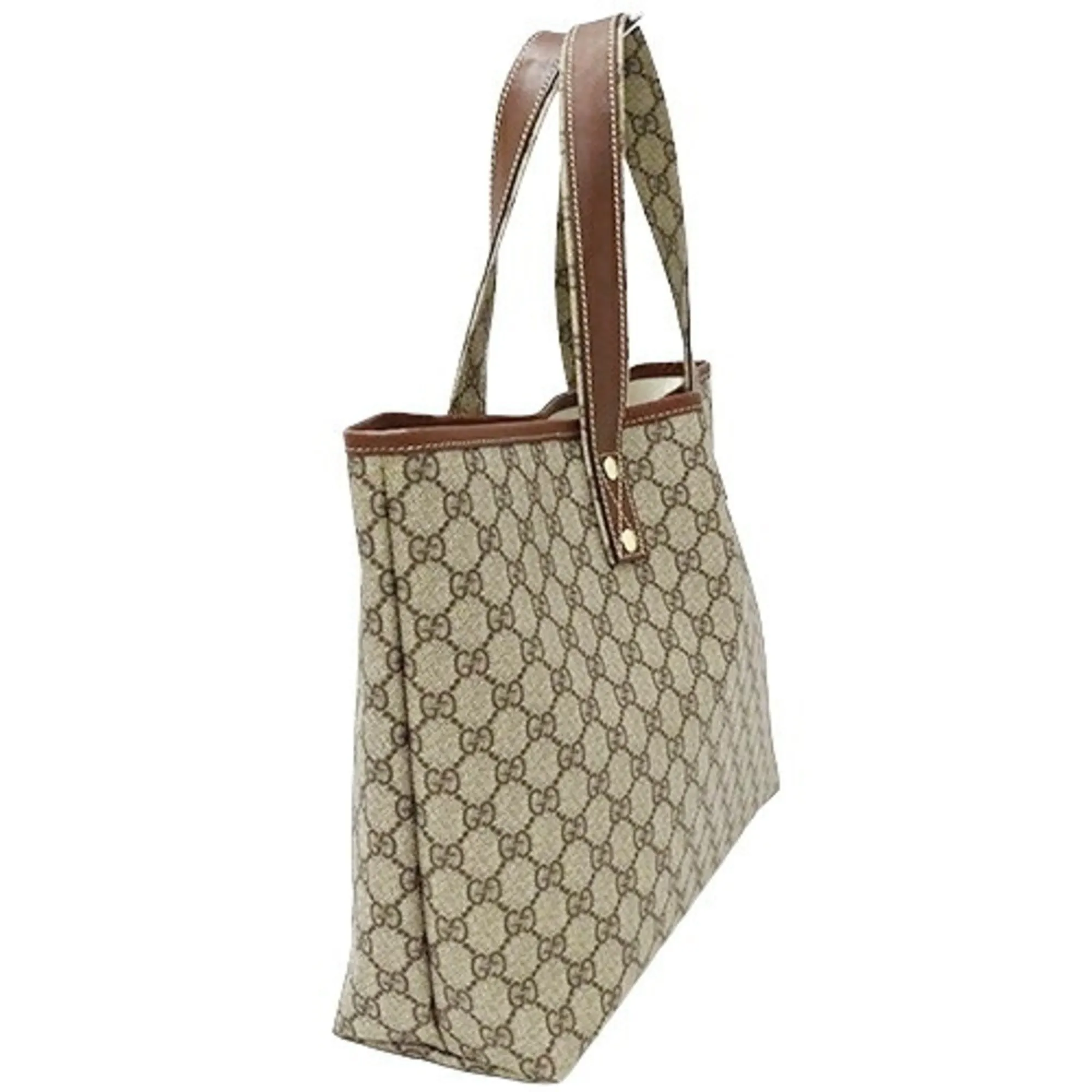 GUCCI bag ladies tote shoulder GG plus brown beige 211134