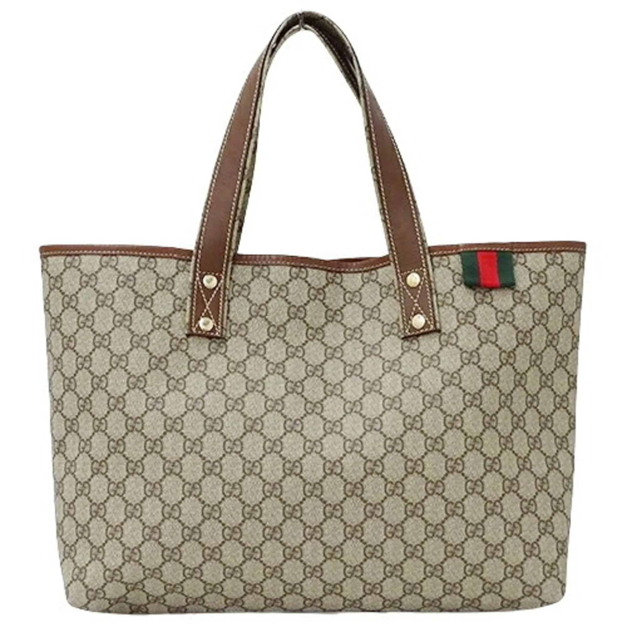 GUCCI bag ladies tote shoulder GG plus brown beige 211134