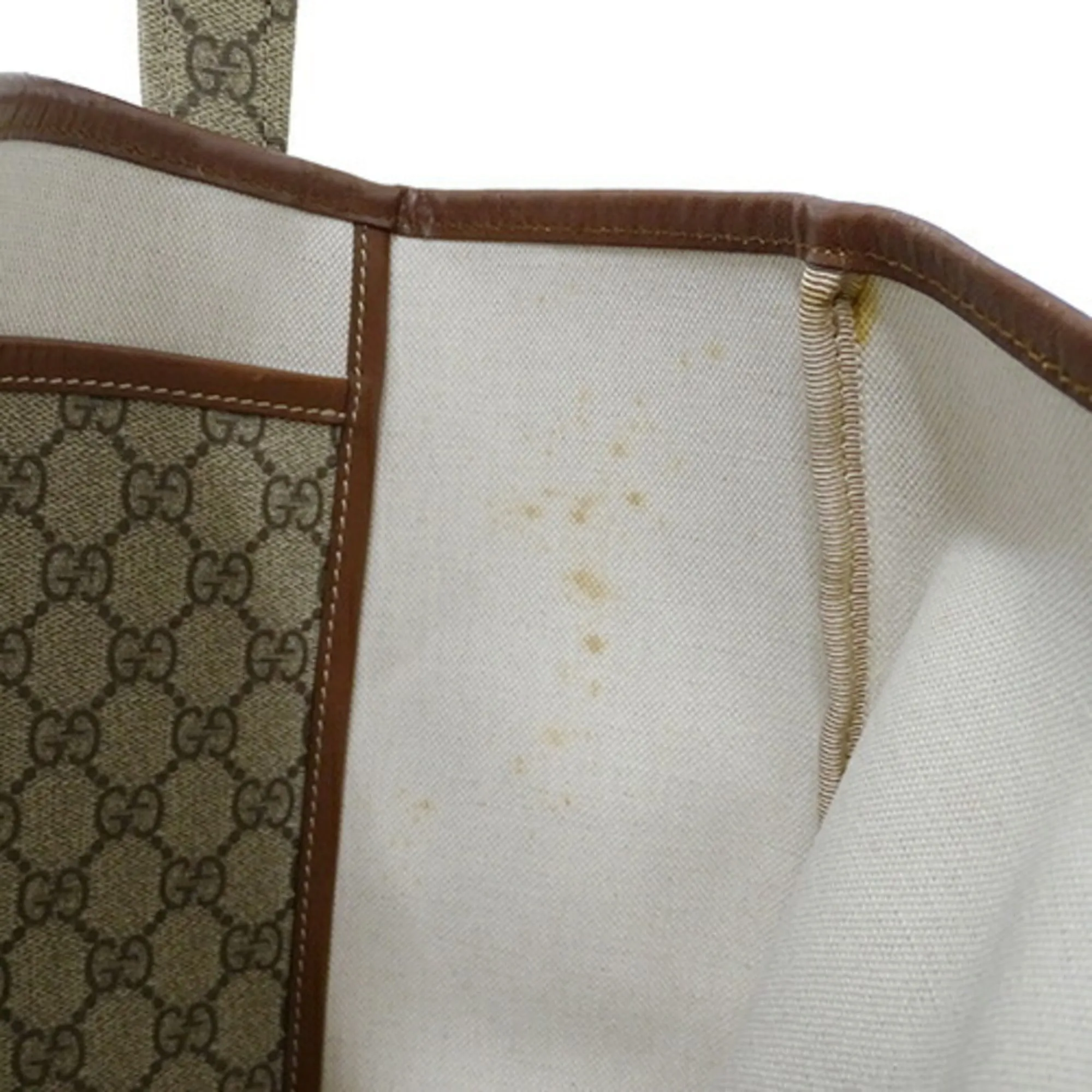 GUCCI bag ladies tote shoulder GG plus brown beige 211134
