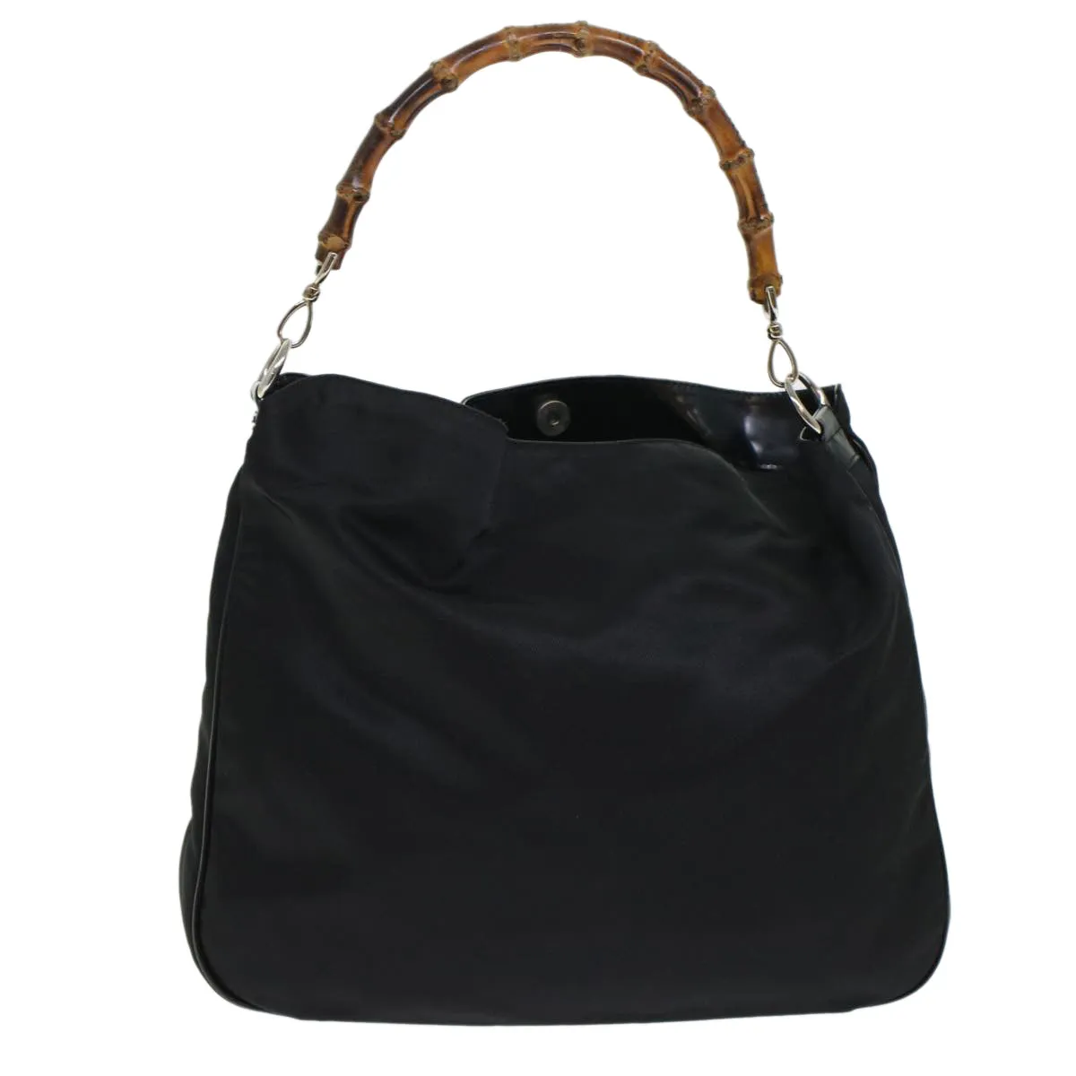 GUCCI Bamboo Shoulder Bag Nylon Black 00119981577  ep826