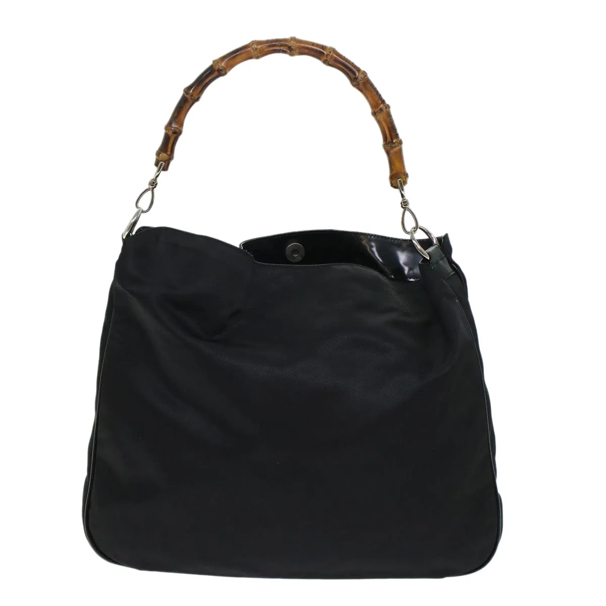 GUCCI Bamboo Shoulder Bag Nylon Black 00119981577  ep826