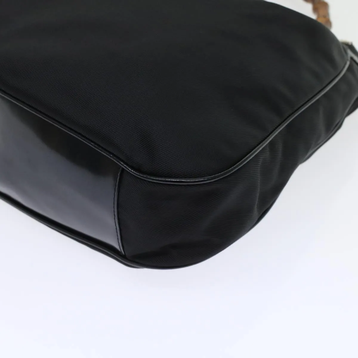 GUCCI Bamboo Shoulder Bag Nylon Black 00119981577  ep826