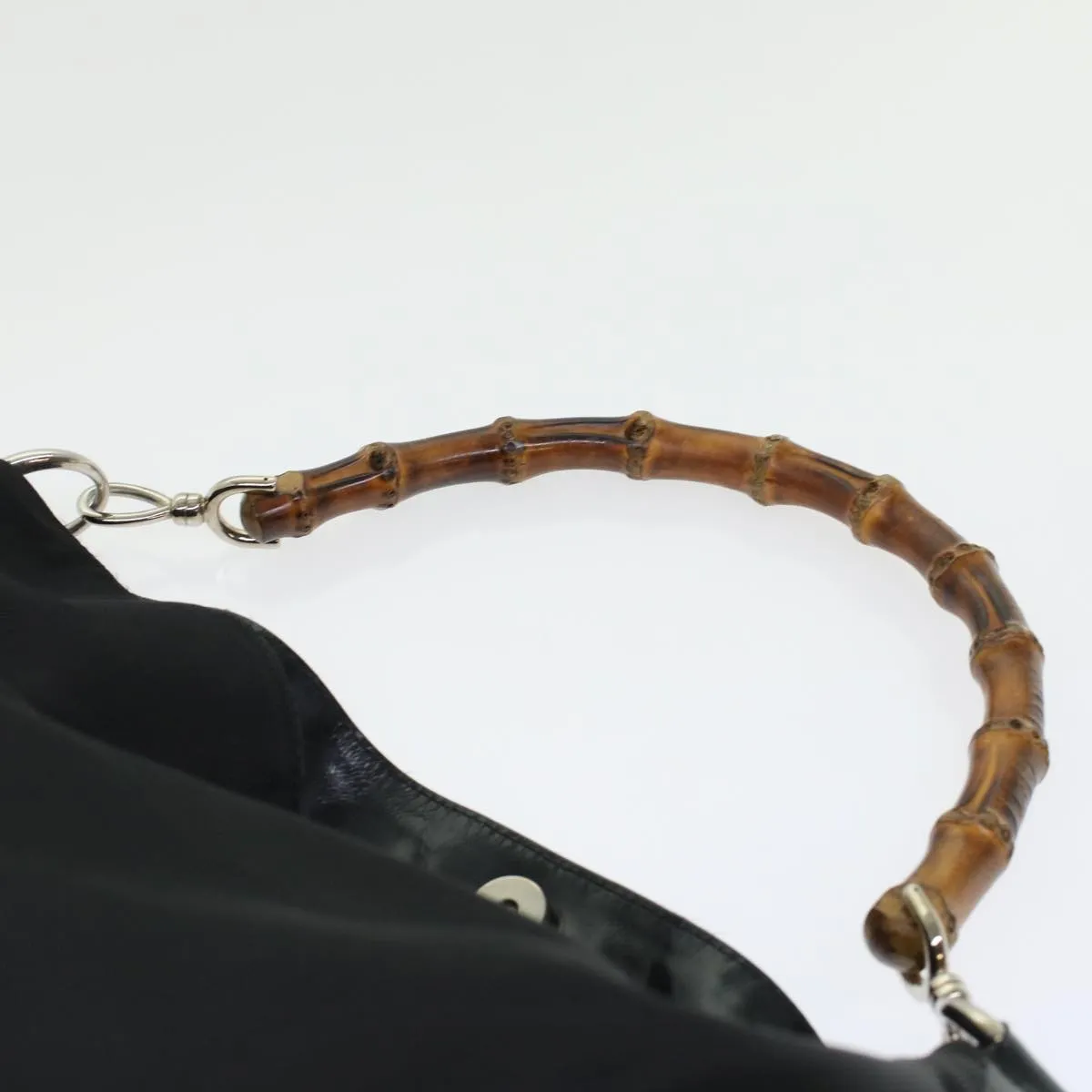 GUCCI Bamboo Shoulder Bag Nylon Black 00119981577  ep826