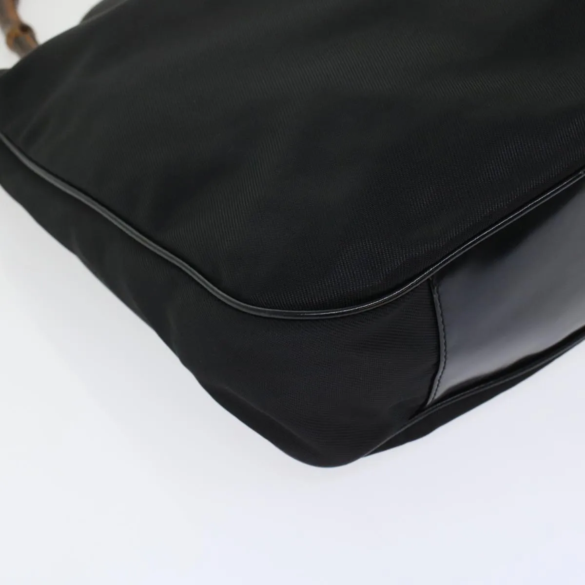 GUCCI Bamboo Shoulder Bag Nylon Black 00119981577  ep826