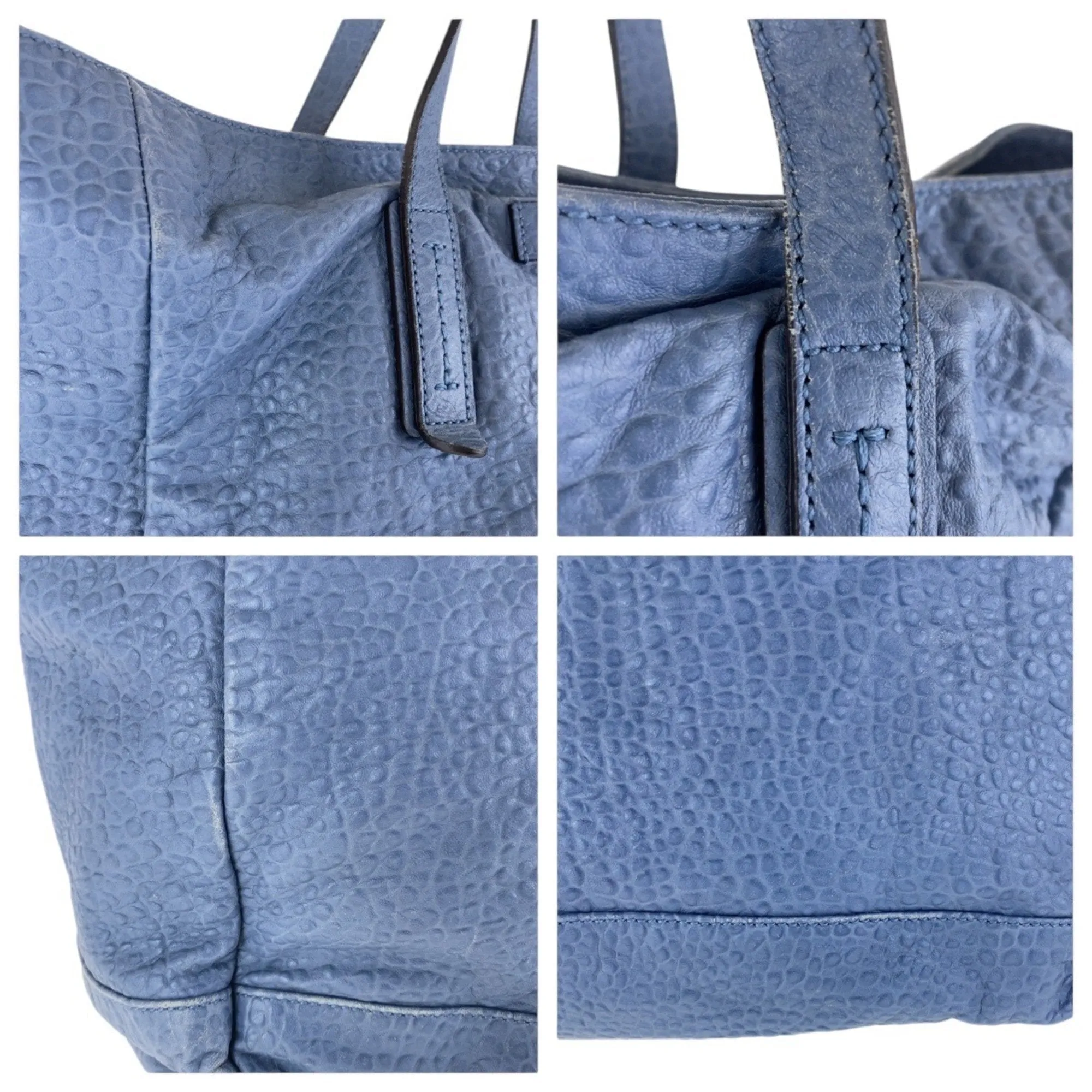 Gucci blue Navy Leather Shoulder Bag Tote Bag (Pre-Owned)