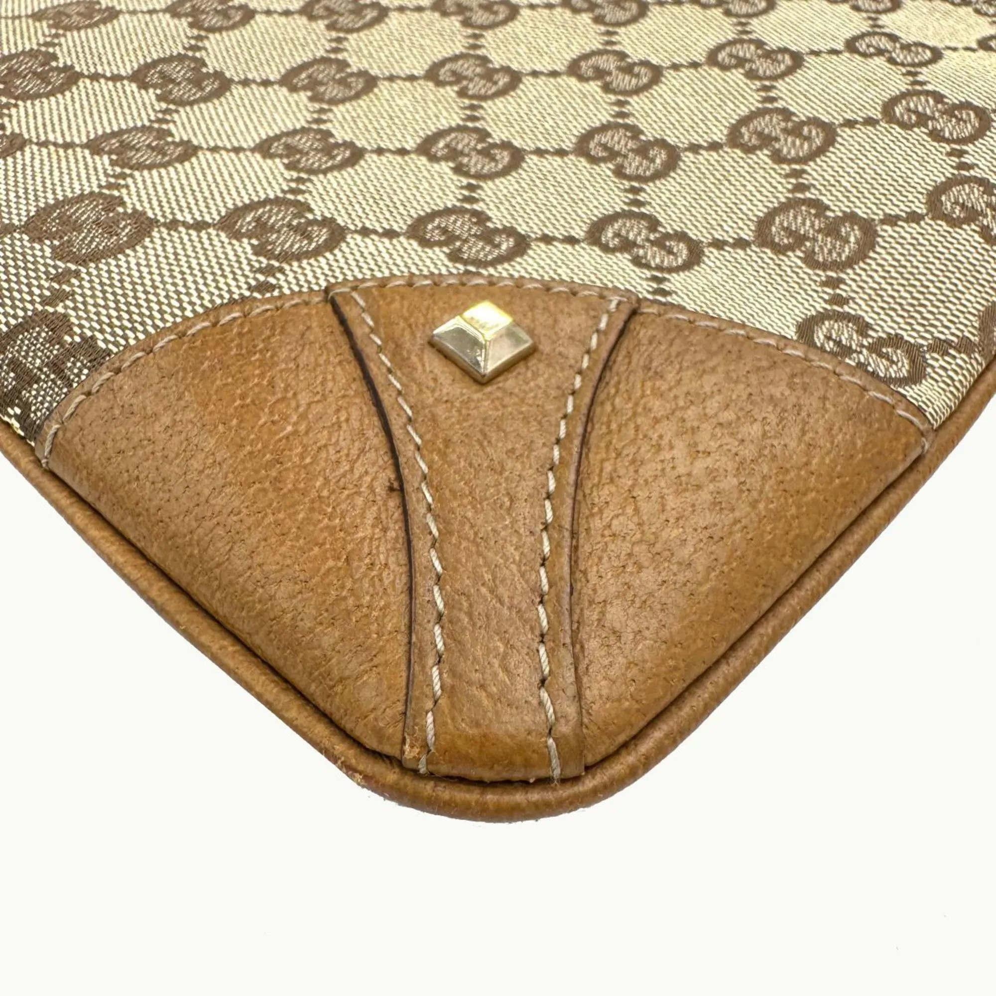 Gucci Canvas Leather Shoulder Bag (Pre-Owned)