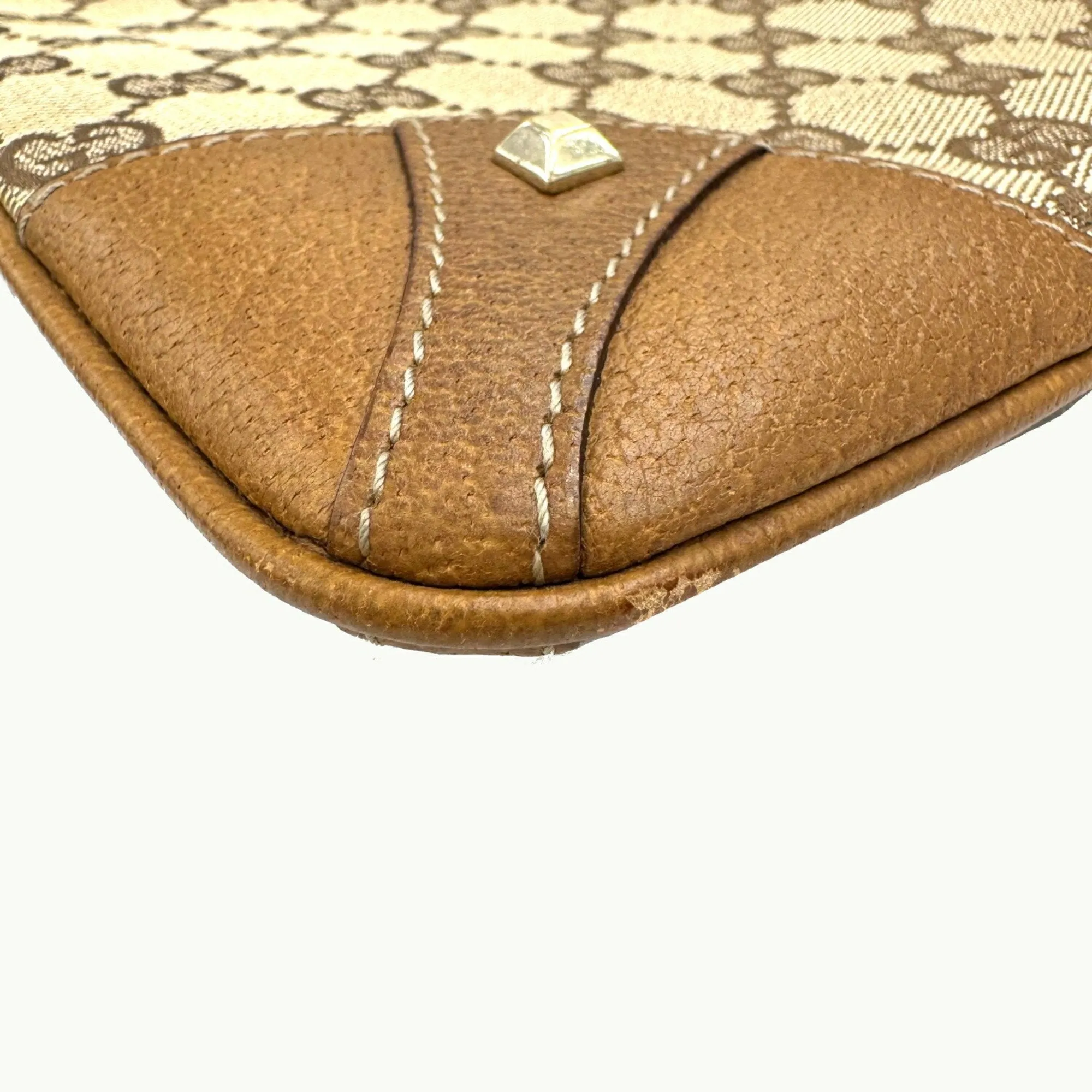 Gucci Canvas Leather Shoulder Bag (Pre-Owned)
