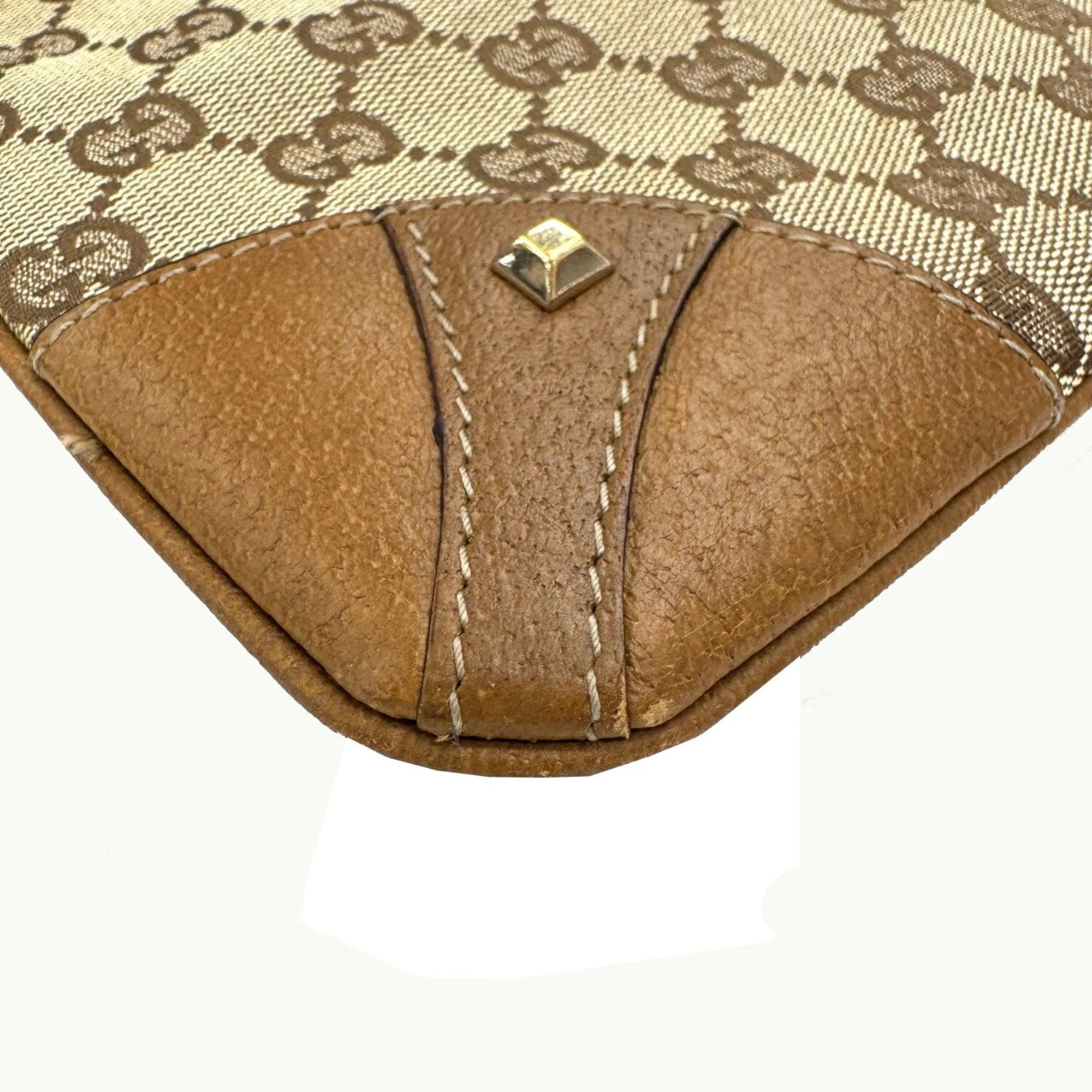 Gucci Canvas Leather Shoulder Bag (Pre-Owned)