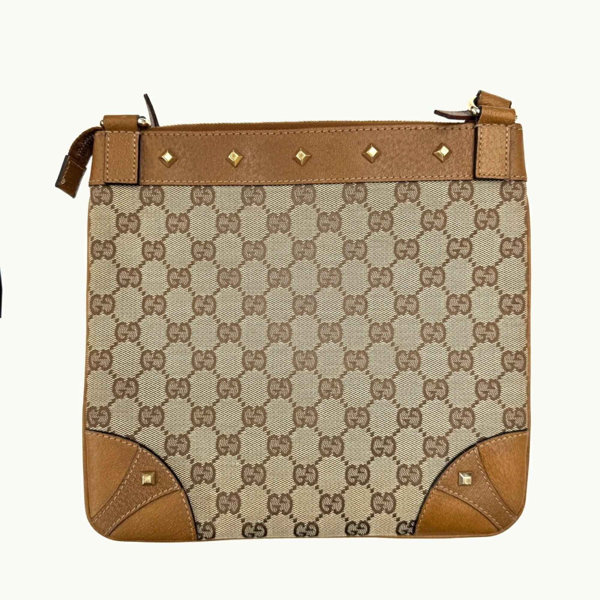 Gucci Canvas Leather Shoulder Bag (Pre-Owned)