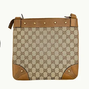 Gucci Canvas Leather Shoulder Bag (Pre-Owned)
