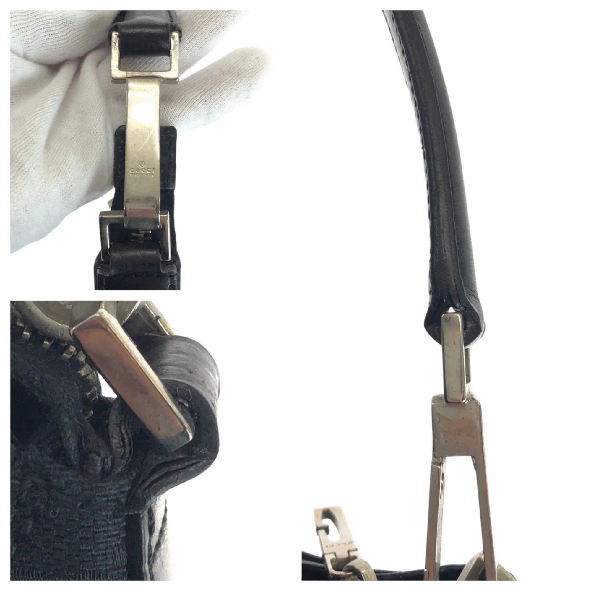 Gucci Gg Canvas Leather Shoulder Bag (Pre-Owned)