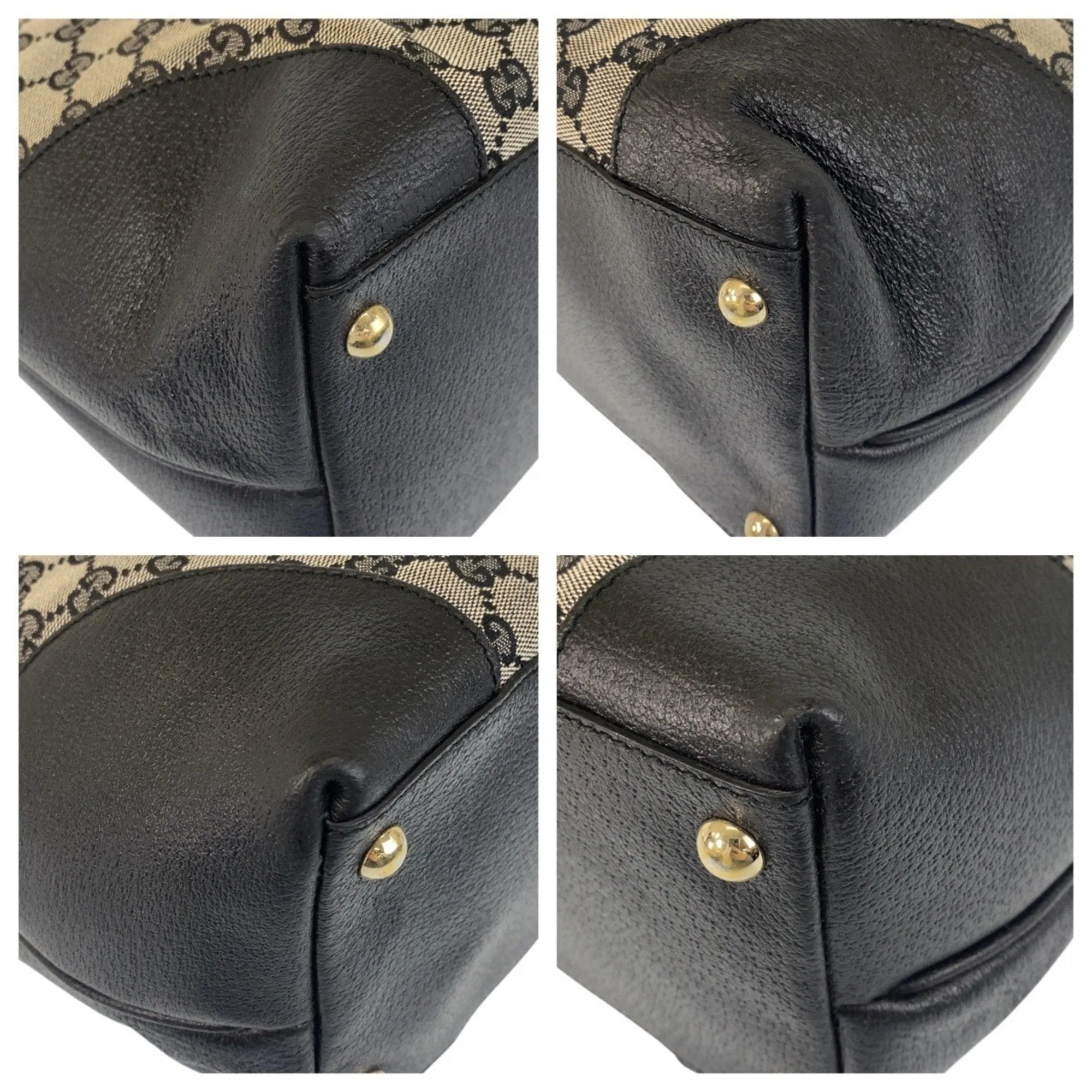 Gucci  Gg Canvas Leather Shoulder Bag Tote Bag (Pre-Owned)